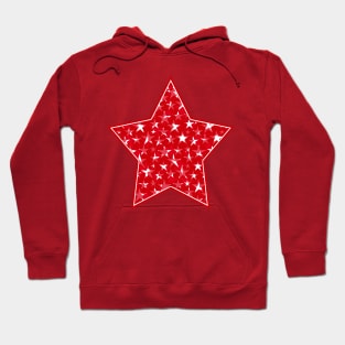 White stars on red star Hoodie